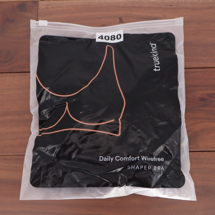 Truekind Daily Comfort Wireless Shaper Bra Women Large Black Nylon Full Coverage