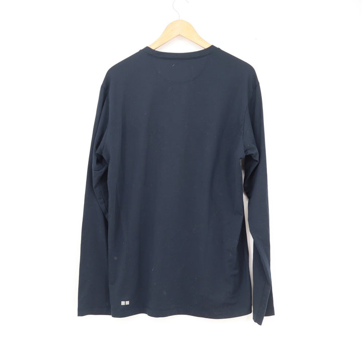 Uniqlo AIRism Mens Long Sleeve Crewneck T-Shirt Navy Blue Large