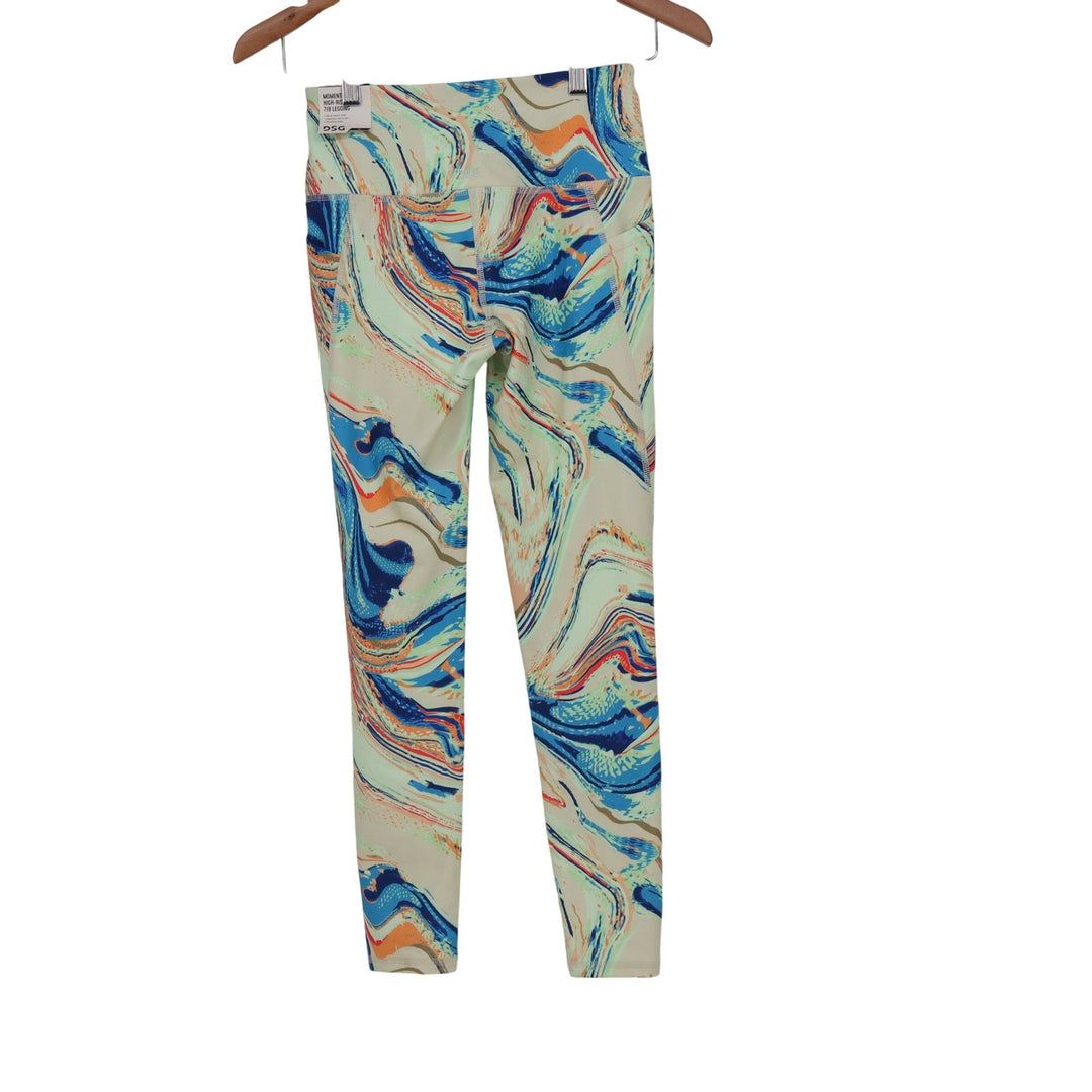 DSG Momentum 7/8 Leggings Womens XS Amped Up Multi Marble Print High Rise Pocket