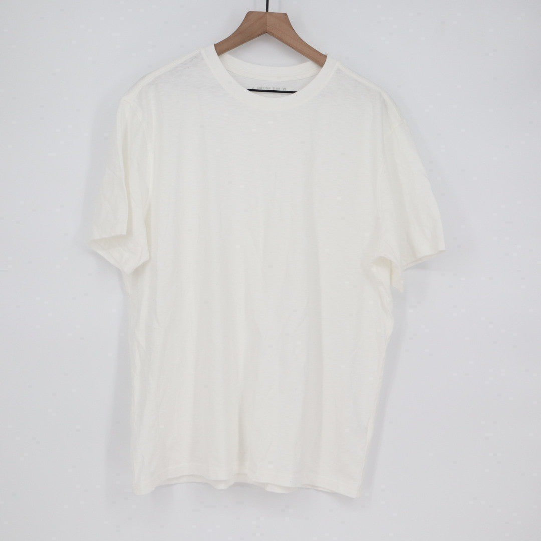 American Giant Mens T Shirt XL White Cotton Made in USA Crew Neck Casual Basic