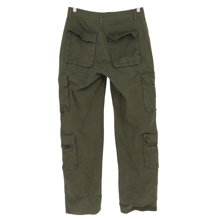 Nvfelix Mens Green Cargo Pants Utility Streetwear Size M Olive Straight Leg