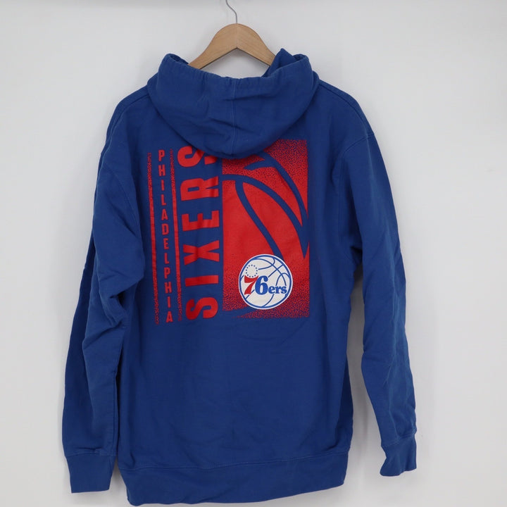 Independent Trading Co Philadelphia 76ers Hoodie Blue NBA Graphic Large