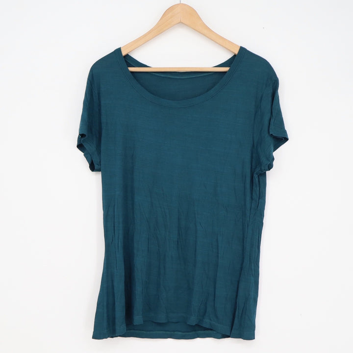 Unbranded Teal Viscose Scoop Neck Short Sleeve T-Shirt Womens XXL
