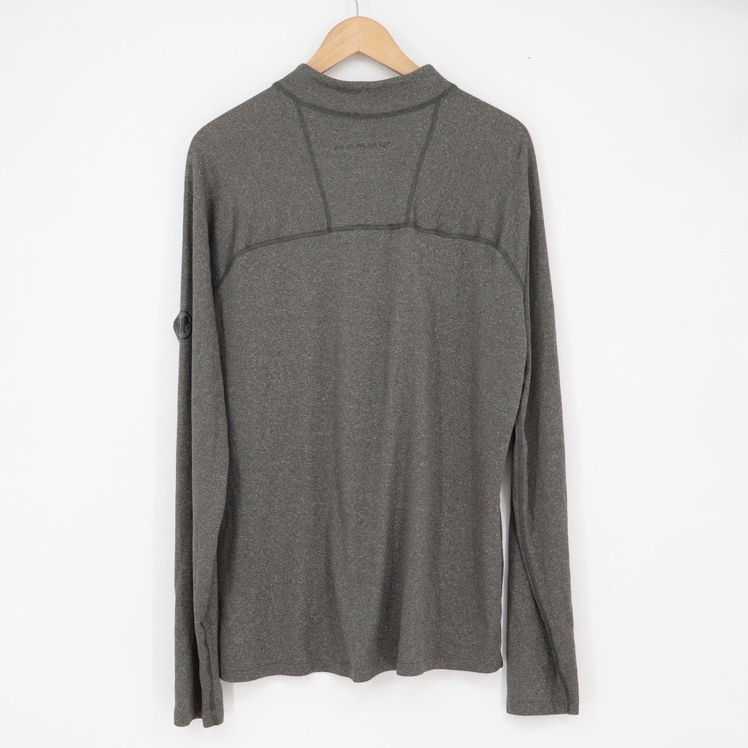Mammut Pullover Mens XL Wool Blend Polartec Grey Quarter Zip Athletic Good