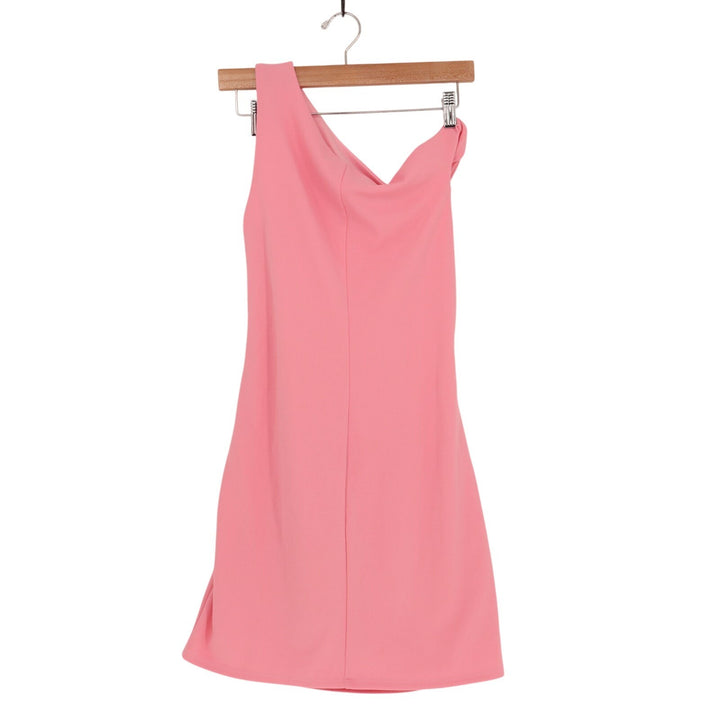 Lulus Becca Mini Dress Women Medium Light Pink Ruched Twisted Strap One Shoulder