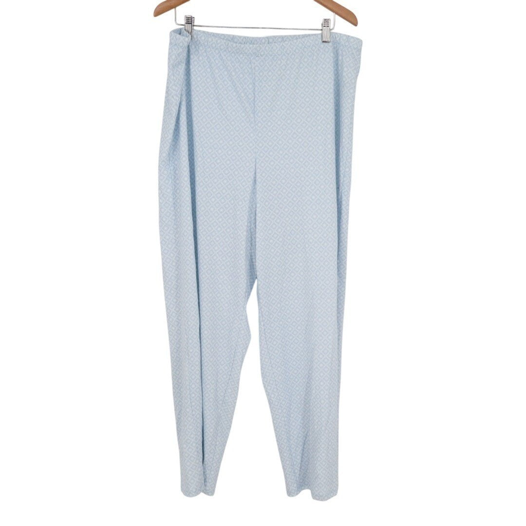 Charter Club Intimates Pajama Pants Womens XL Blue Snowflake Cotton Straight Leg