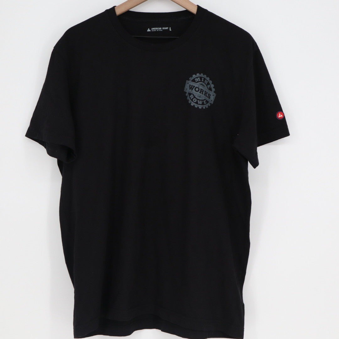 AMERICAN GIANT Mens Black Graphic T Shirt Size L Made in USA