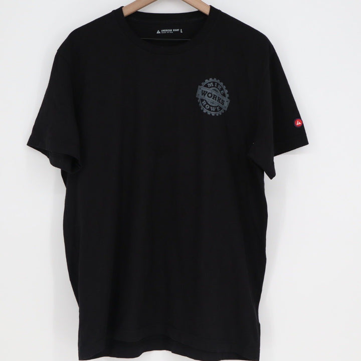 AMERICAN GIANT Mens Black Graphic T Shirt Size L Made in USA