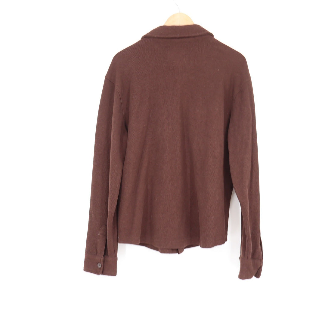 Goodfellow & Co Mens Brown Textured Button Down Shirt Long Sleeve Large