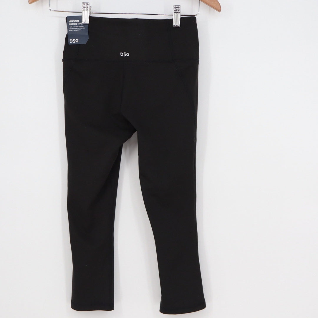 DSG Womens Momentum High Rise Capri Leggings Pure Black XS
