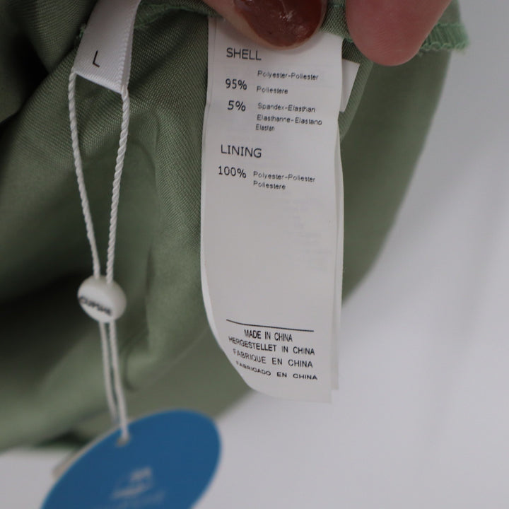 Cupshe Sage Green One Shoulder Satin Midi Dress Asymmetrical Cocktail Size L