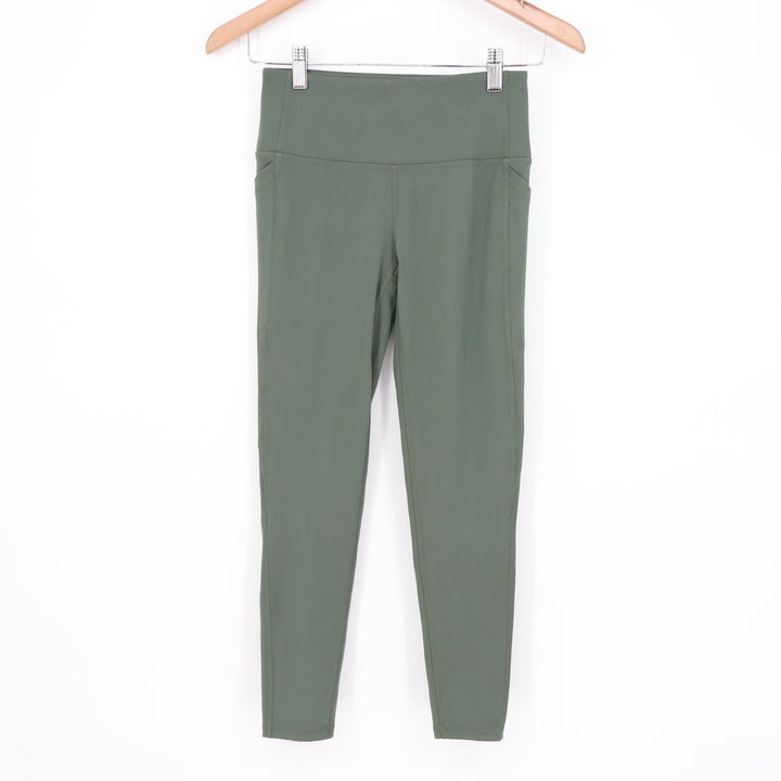 DSG Womens Momentum 7/8 Legging Muted Olive Green High Rise Pockets XS