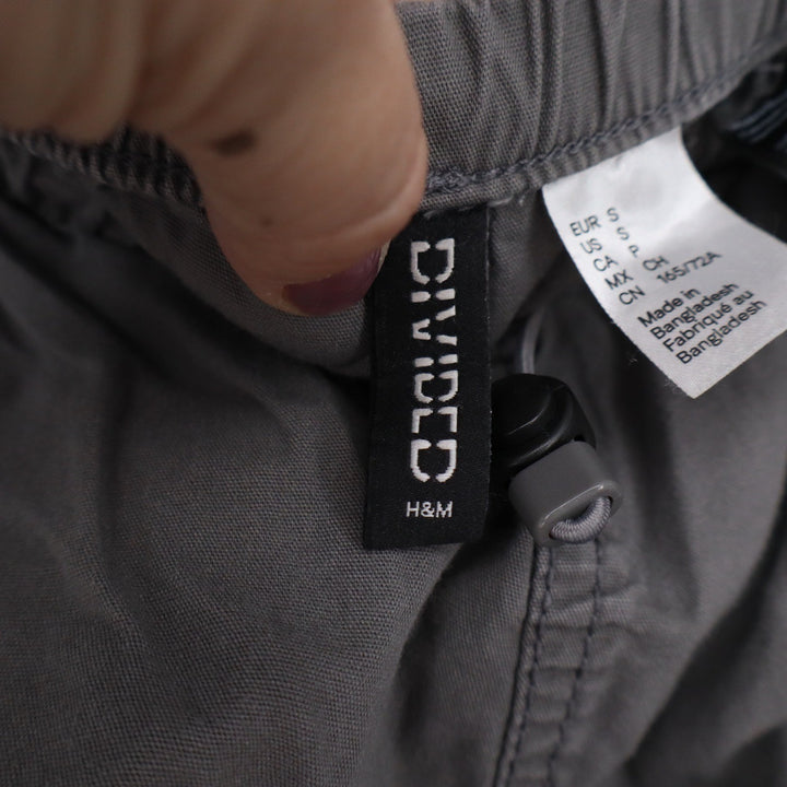 H&M Divided Gray Parachute Pants Cotton Cargo Baggy Drawstring Mens Small