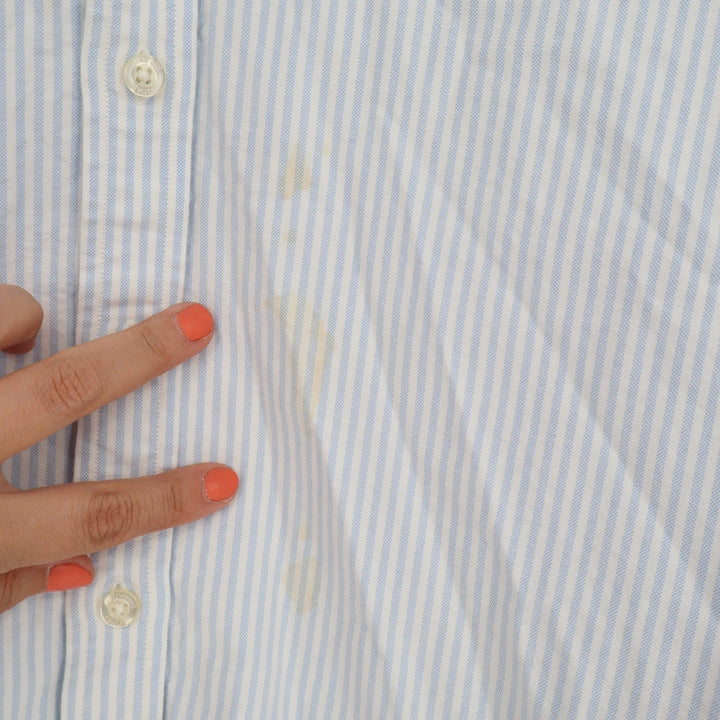 Vineyard Vines Mens XL Blue White Striped Whale Shirt Cotton Button Down Oxford