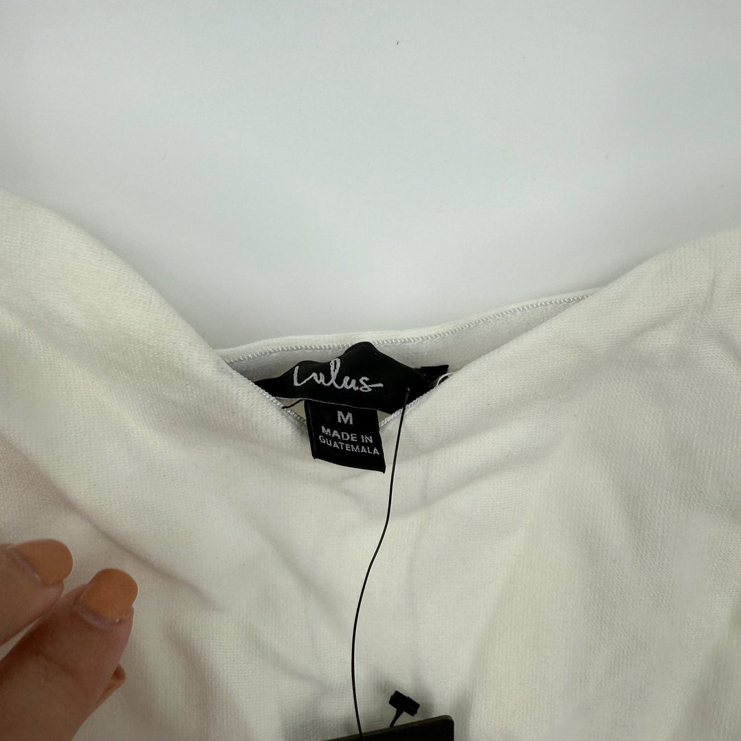 Lulus How Much I Care Ivory Off-The-Shoulder Midi Dress Size M