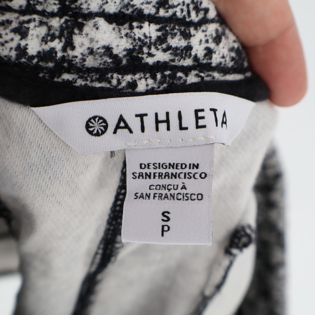 Athleta Farallon Shorts Womens PS Black White Cotton Stretch Tie Dye Drawstring