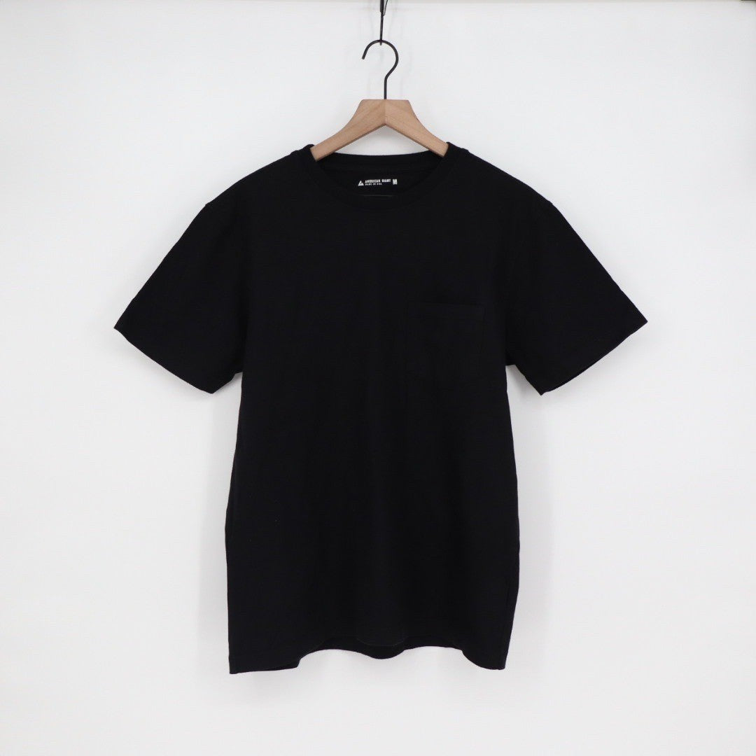 American Giant Mens Black Pocket T Shirt Made USA Size M