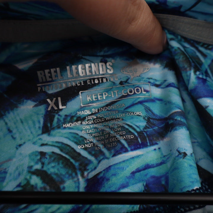 Reel Legends Performance Clothing Long Sleeve Fishing Shirt XL Marlin Print