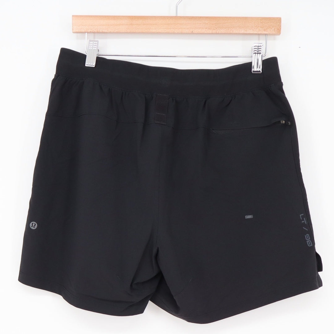 Lululemon Lab Shorts Mens L LT/98 Black Lightweight Zipper Pockets Excellent