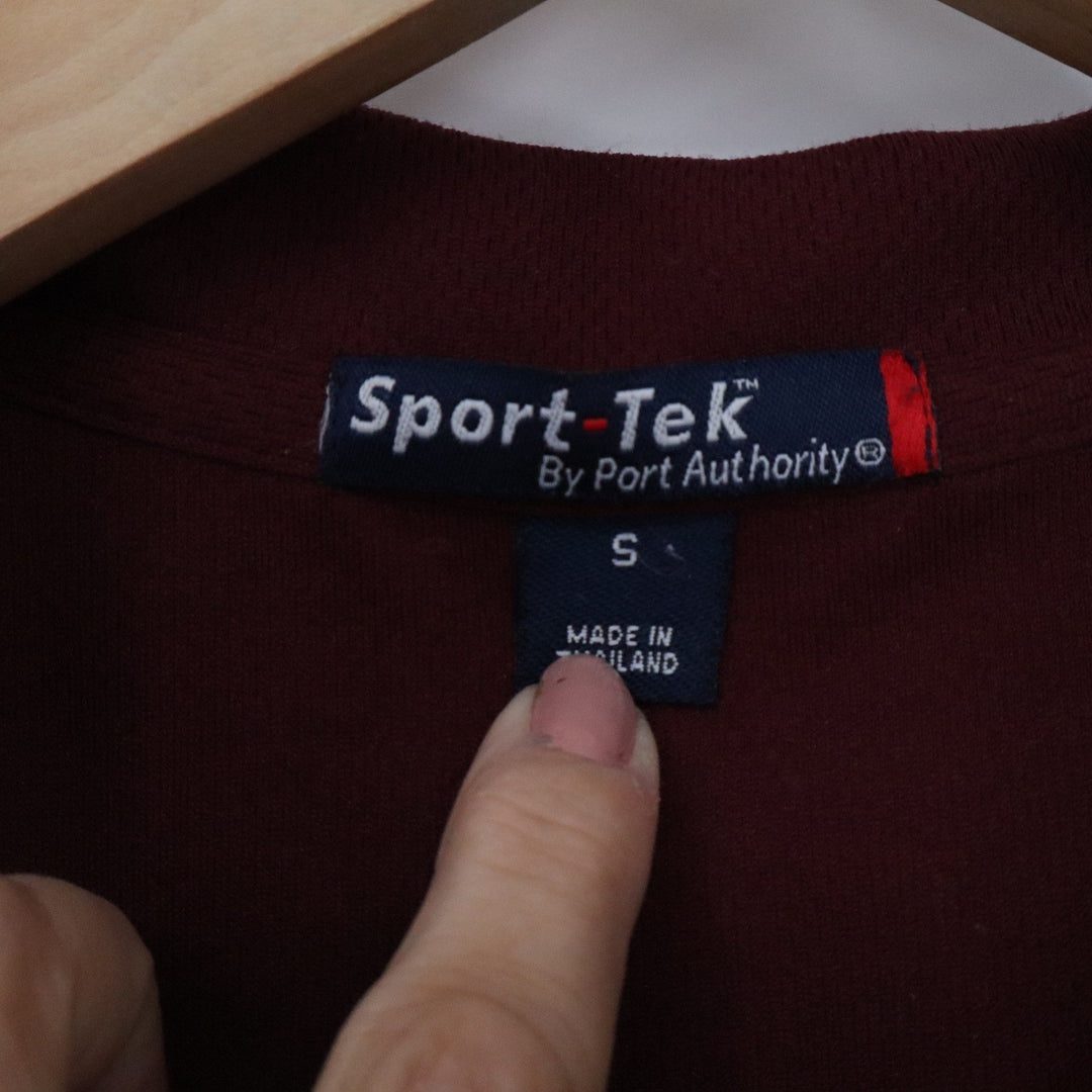 Sport-Tek Garnet Valley Maroon V-Neck Polo Shirt Small Burgundy Paw Print Logo
