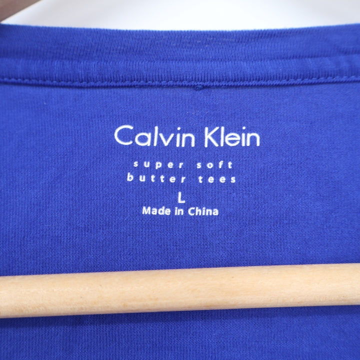 Calvin Klein Womens Super Soft Butter Tee Royal Blue Crewneck T-Shirt L