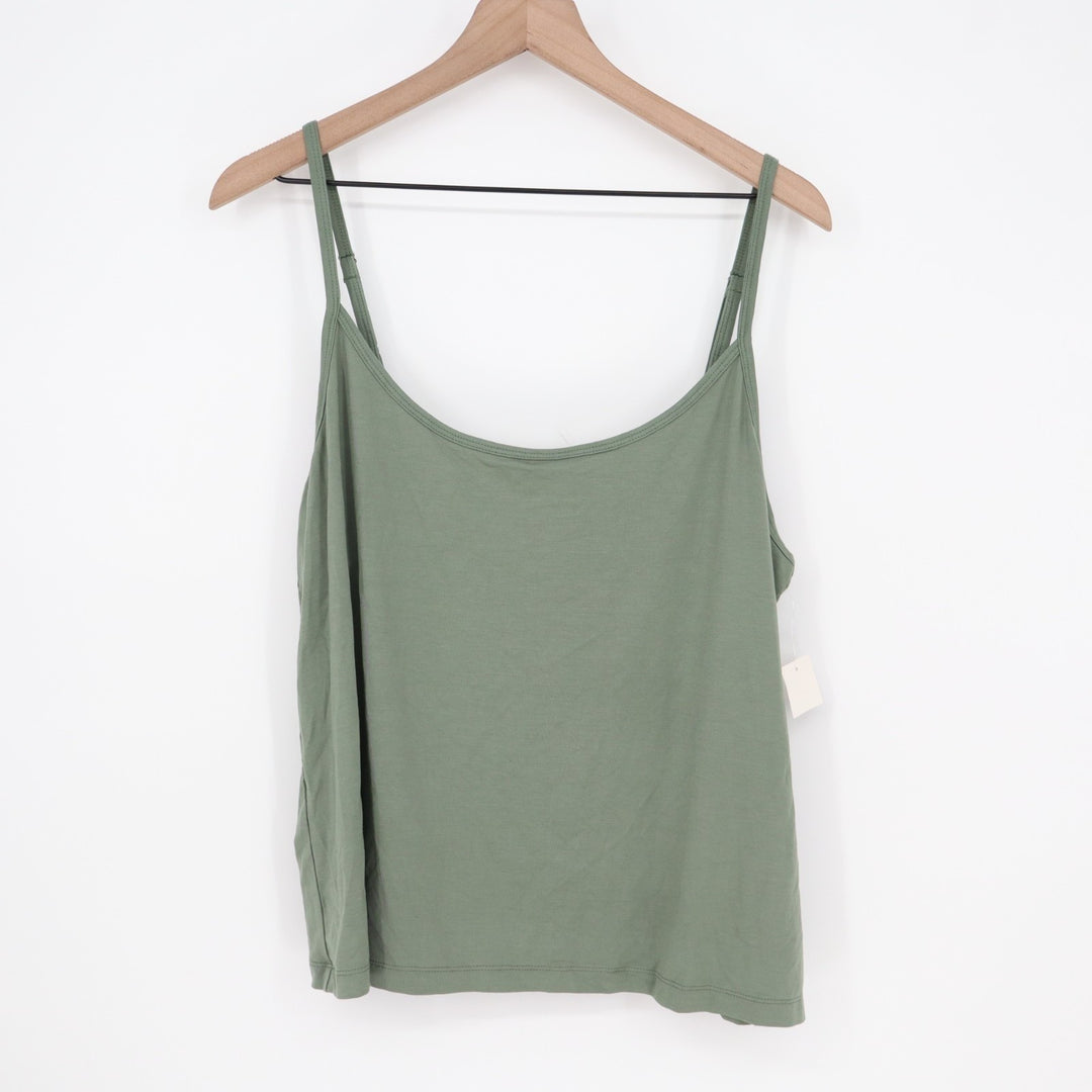 State of Day 2-Piece Pajama Set Womens 2XL Organic Green Fluid Knit Stretch