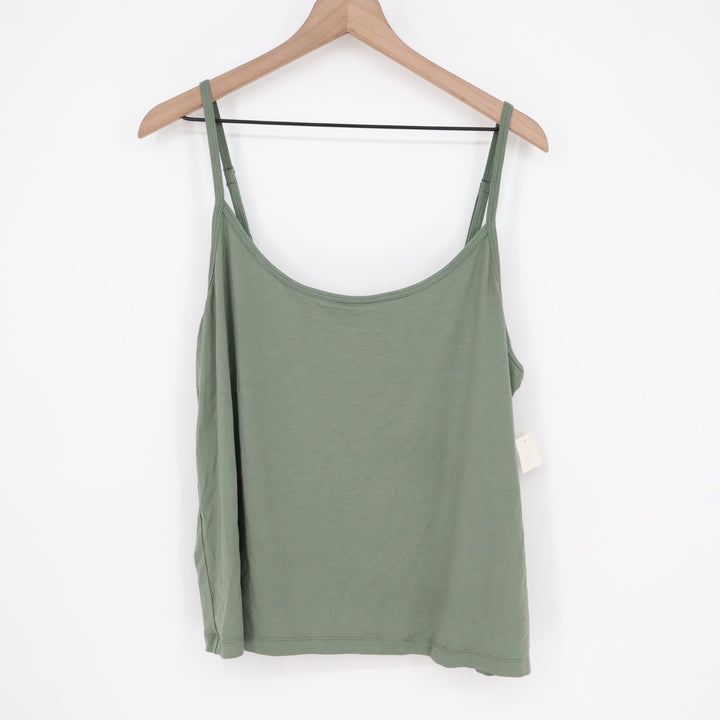 State of Day 2-Piece Pajama Set Womens 2XL Organic Green Fluid Knit Stretch