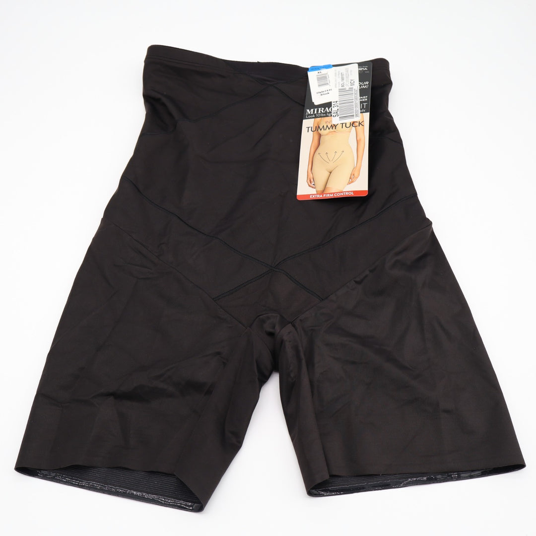 Miraclesuit Instant Tummy Tuck Thigh Slimmer Womens XL Black Extra Firm Hi-Waist