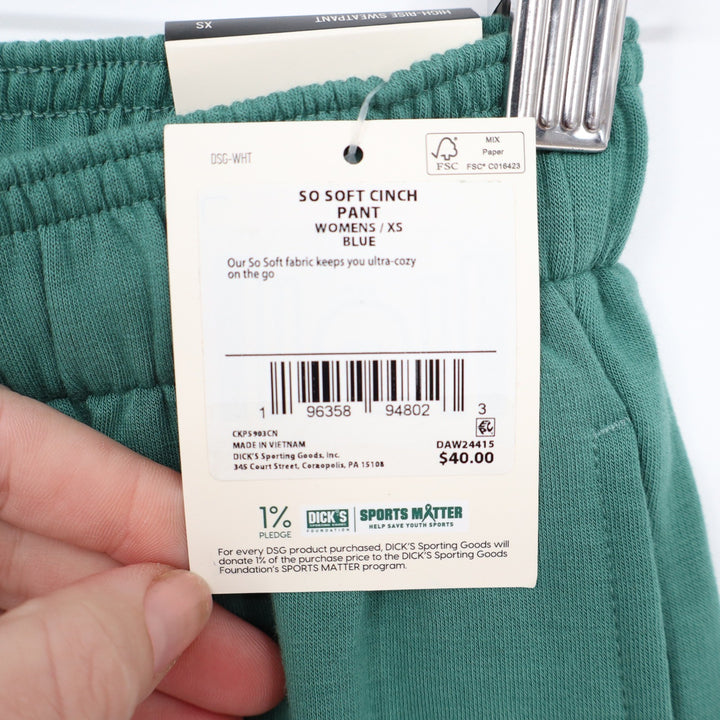DSG Womens So Soft Cinch High-Rise Sweatpants Teal Blue XS