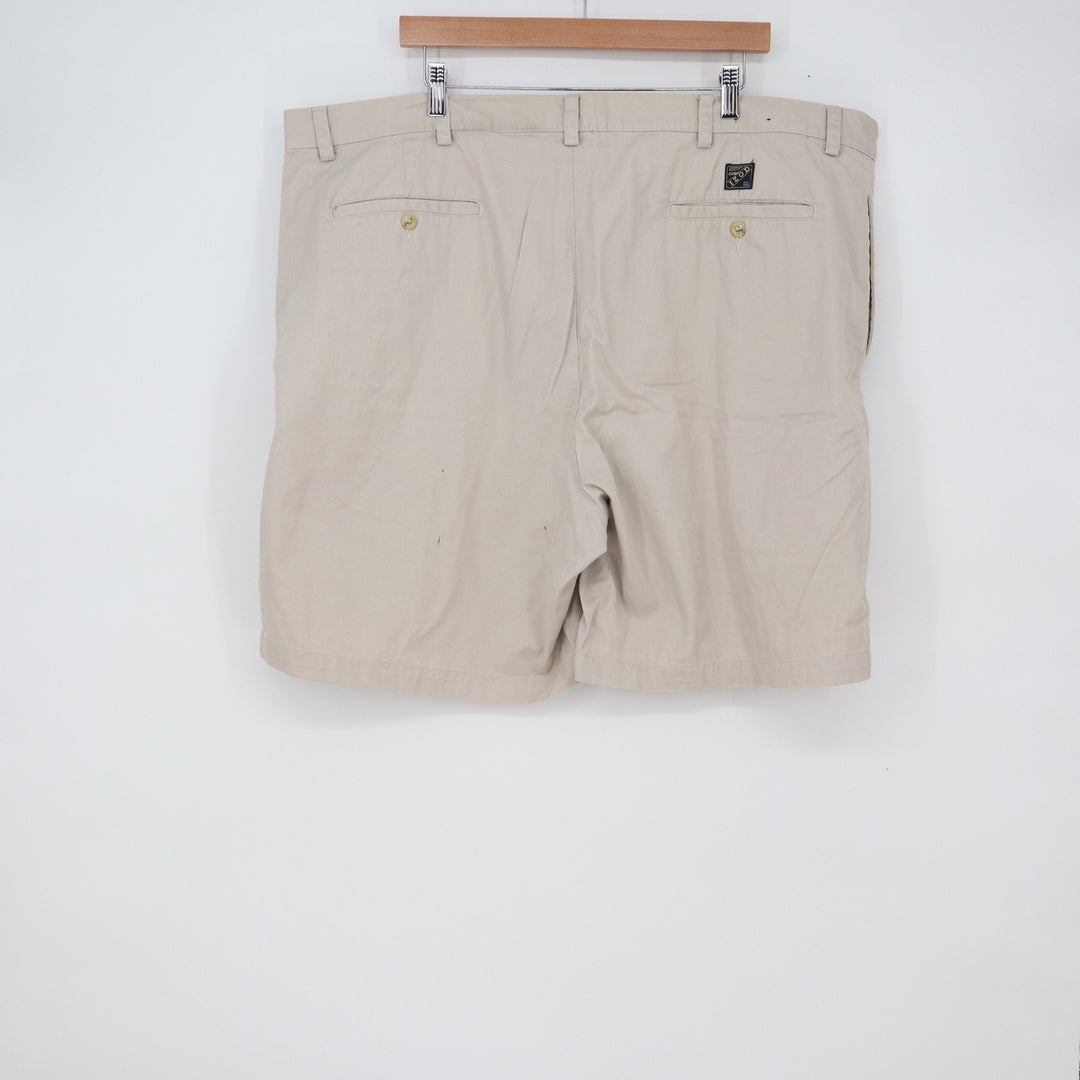 IZOD Shorts Mens 46 American Quality Chino Khaki Pleated Cotton Good