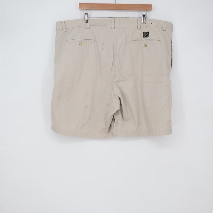 IZOD Shorts Mens 46 American Quality Chino Khaki Pleated Cotton Good