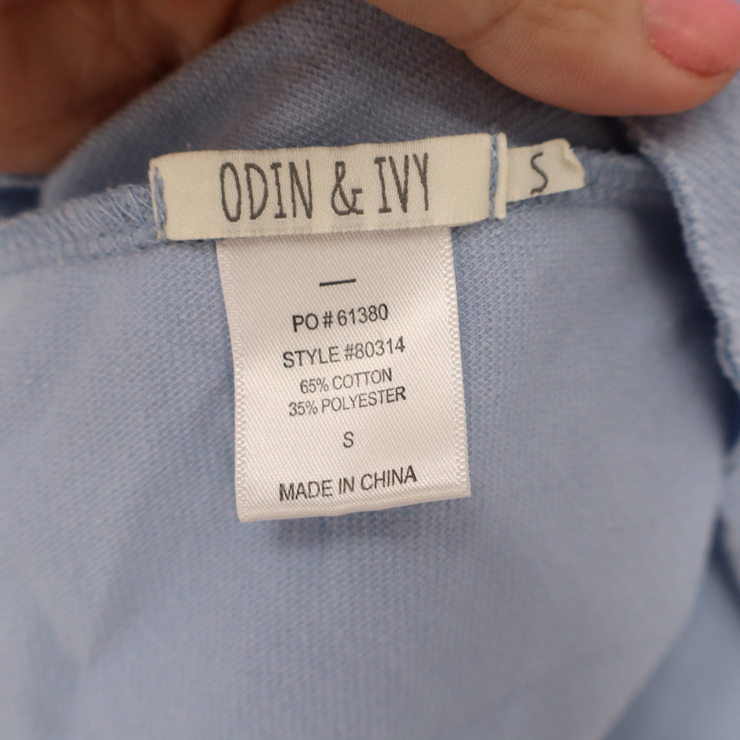 Odin & Ivy Tank Top Womens S 80314 Light Blue Open Back Tie Crop Excellent