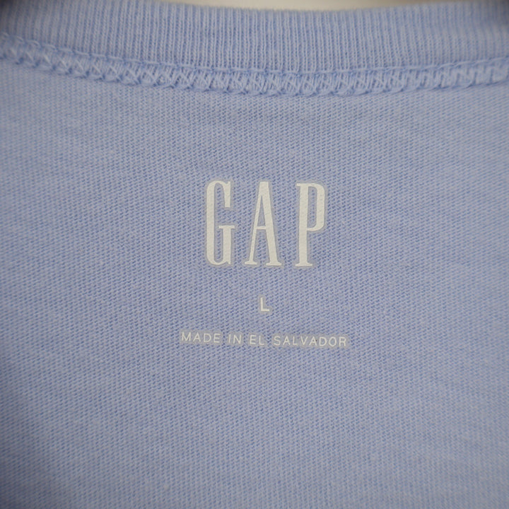 GAP Womens Large Periwinkle Blue Short Sleeve Crewneck Basic Cotton Blend Tee