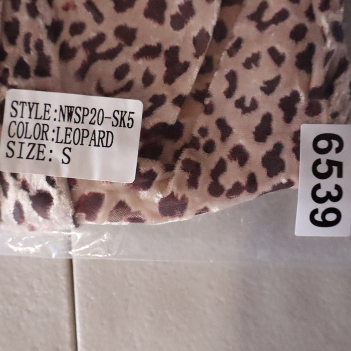 Naked Wardrobe The Statement Leopard Print Draped Mini Skirt Size Small