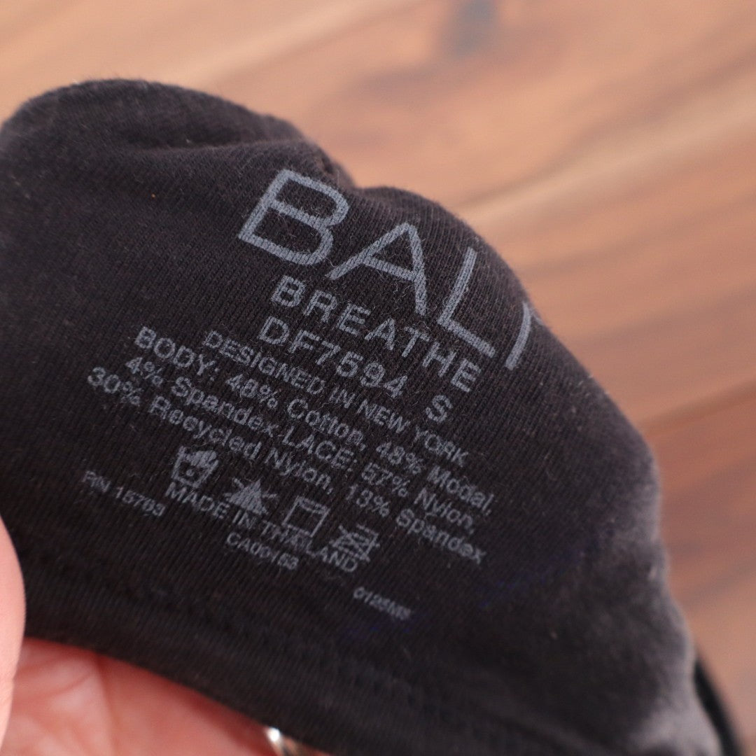 Bali Breathe T-Shirt Bra Womens S Black Lace Detail Adjustable Strap Underwire