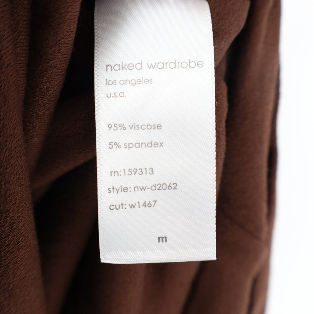Naked Wardrobe Chocolate Brown One Shoulder Cutout Mini Dress M