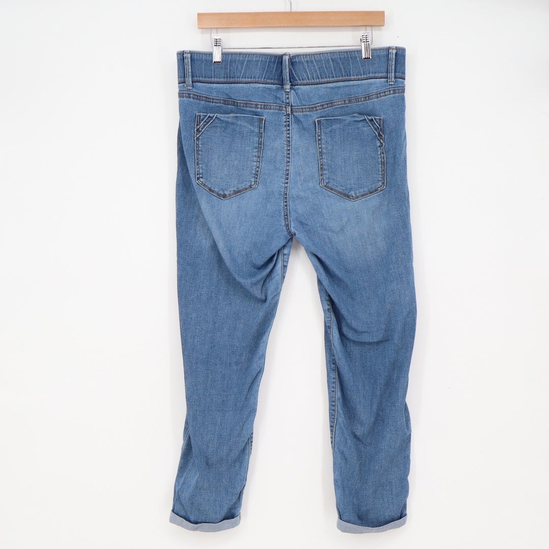 Apt. 9 Capri Jeans Womens 16 Capri Blue Elastic Waist Cuffed Excellent