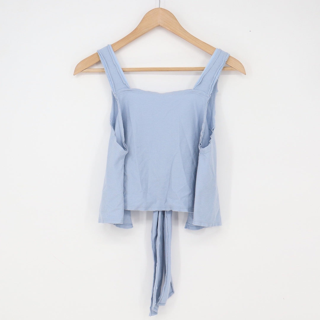 Odin & Ivy Tank Top Womens S 80314 Light Blue Open Back Tie Crop Excellent