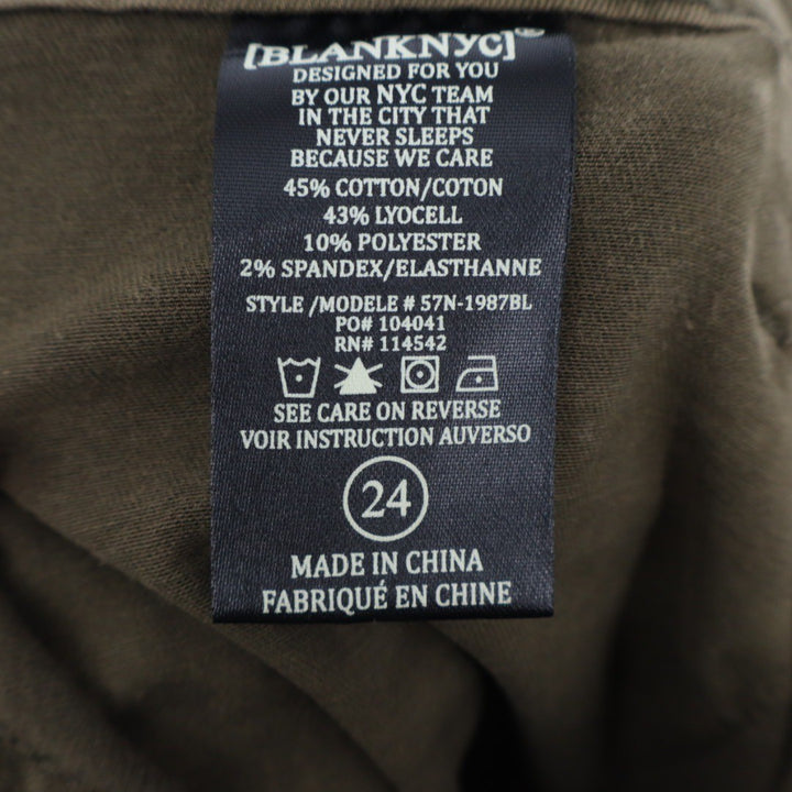 BLANKNYC Olive Green Moto Cargo Pants Size 24 Zipper Pockets Skinny Fit