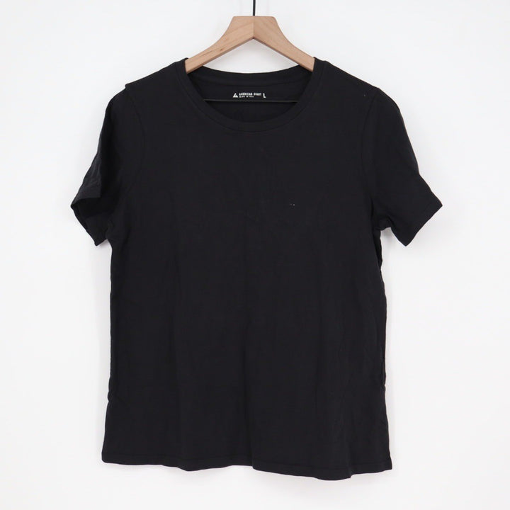 American Giant Classic Black Cotton Crew Neck T Shirt Size L Made in USA