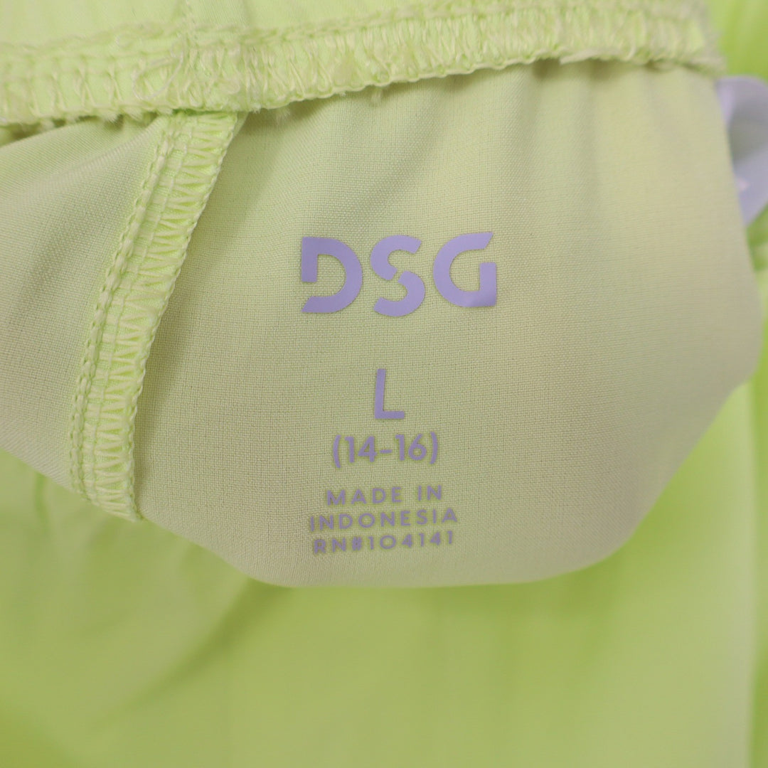DSG Boys Agility Shorts Light Lime Neon Yellow Athletic Size L 14-16