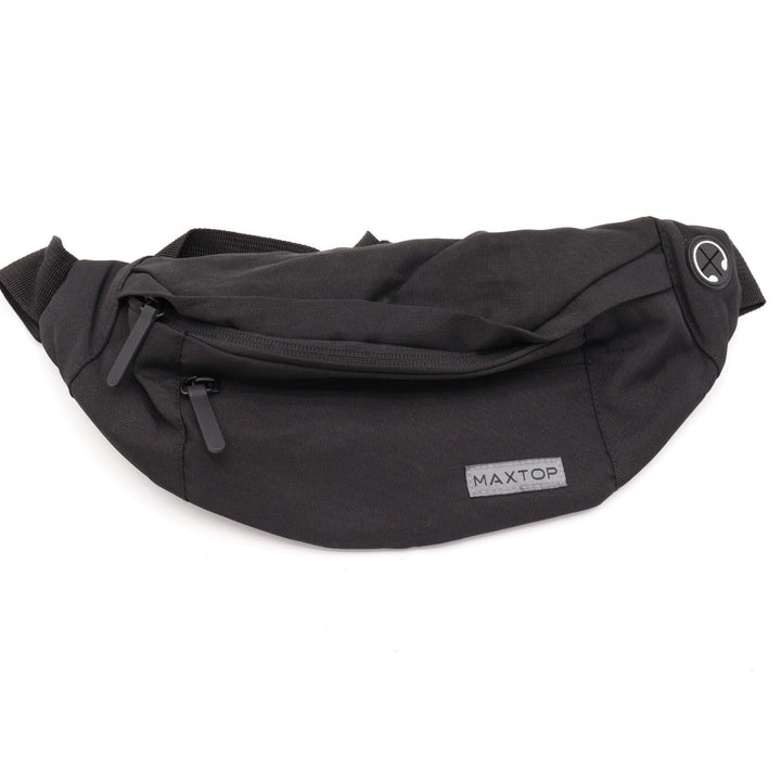 MAXTOP Black Zipper Pockets Adjustable Strap Crossbody Fanny Pack Bags