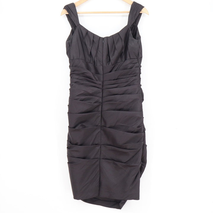 Bill Tice for Vikoff Black Ruched Cocktail Dress Size 18 Sleeveless Formal
