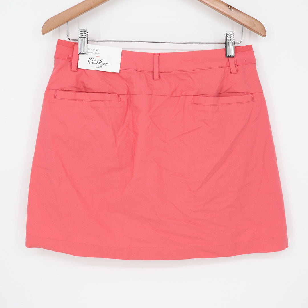 Walter Hagen Clubhouse 16" Skort Womens 8 Pink Rouge Stretch Golf Skirt