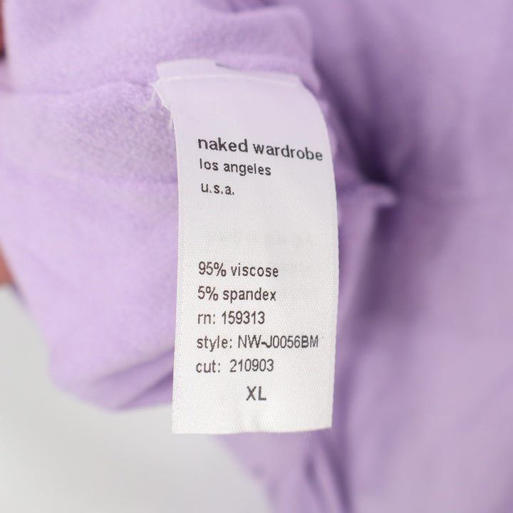 Naked Wardrobe Baby Mama Lavender Mock Neck Sleeveless Romper XL