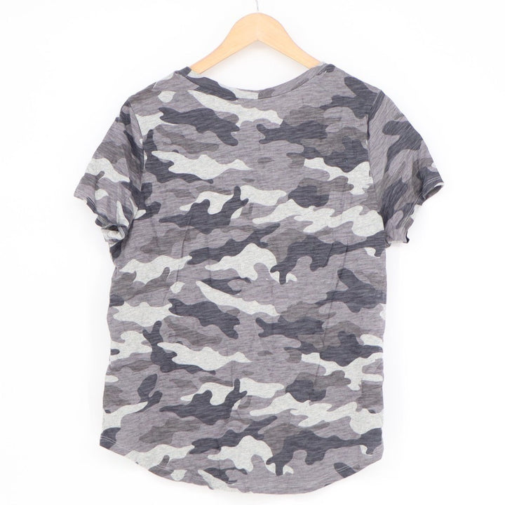 Old Navy Everywear T-Shirt Womens Large Multi Camo Cotton Crew Neck Short Sleeve