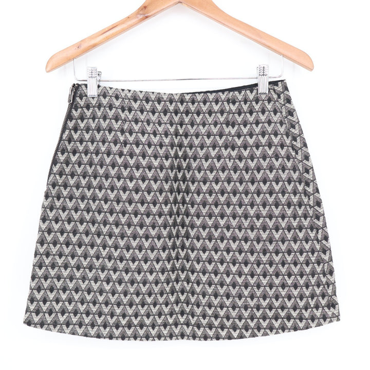 Abercrombie & Fitch Mini Skirt Womens 4 Gray Front Slit Side Zip High Waisted