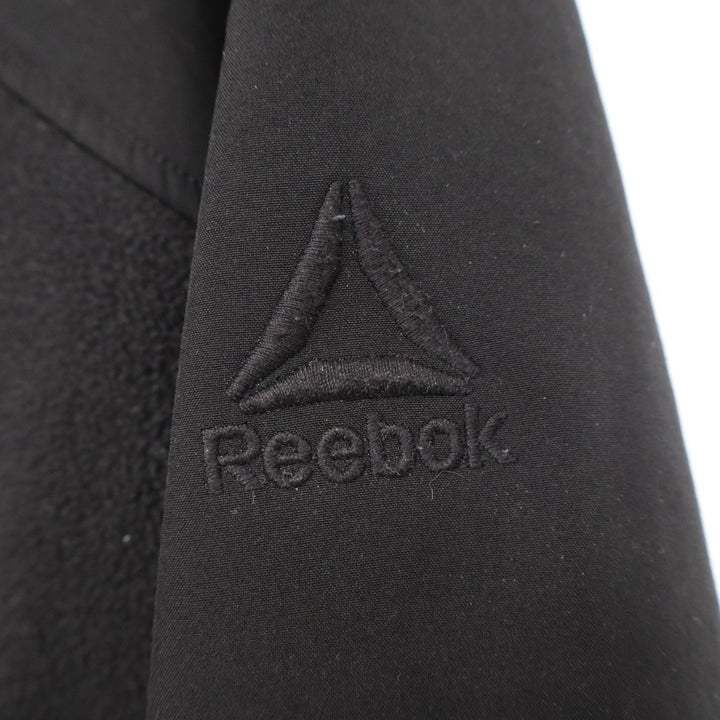 Reebok Hybrid Softshell Jacket Men's XL Black Full Zip Fleece Hooded Long Sleeve