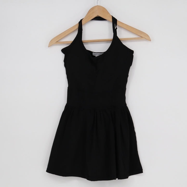 Better Together Mini Dress Womens XS Black Stretch Pleated Adjustable Strap