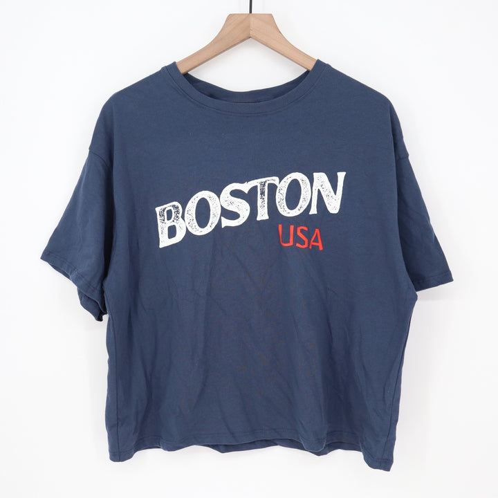 Where I'm From Boston USA Easy Tee Navy Blue Graphic T-Shirt Large